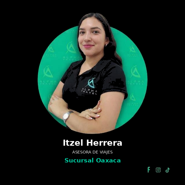 Retrato de Itzel Herrera, ejecutiva de viajes en la sucursal Oaxaca.