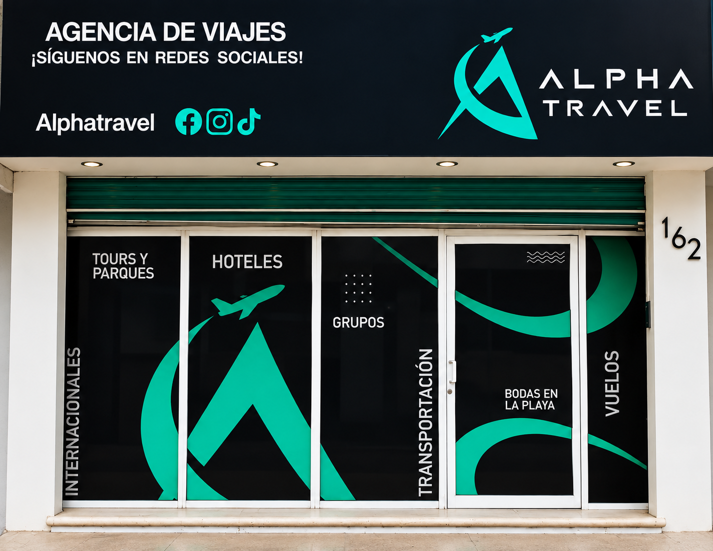 Fachada de Alpha Travel en Tuxtla Gutiérrez, número 162